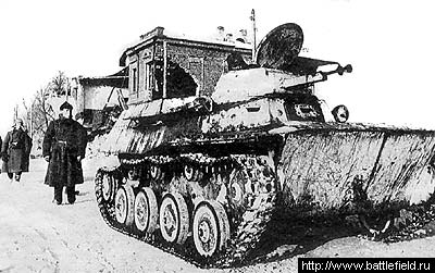 T-40 in liberated Jukhnov. Winter 1941-42