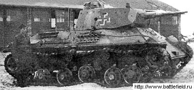 T-50 with additional armor protection, captured by the Finns. January 1944