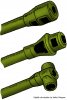 Варианты дульных тормозов орудия Д-25Т