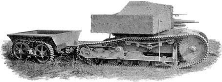 The K.Sirken's SP Gun based on the T-27. This variant armed with the 37-mm Hochkiss and the DT TMG. 1931